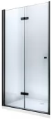 MEXEN - Lima skládací sprchové dveře 120, transparent, černá se stěnovým profilem 856-120-000-70-00