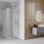 MEXEN - Rio čtvrtkruhový sprchový kout 90x90, mražené sklo, chrom 863-090-090-01-30