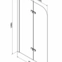 MEXEN - Felix vanová zástěna 2-wing 80x140 cm, zlato 890-080-002-50-00