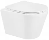 MEXEN/S - Rico Závěsná WC mísa Rimless včetně sedátka s slow-slim, Duroplast, bílá 30720300