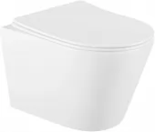 MEXEN/S - Rico Závěsná WC mísa Rimless včetně sedátka s slow-slim, Duroplast, bílá 30720400