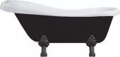 MEXEN/S - Retro volně stojící vana 170x75 cm bílá / černá černá nohy , sifon chrom 53251707575-70
