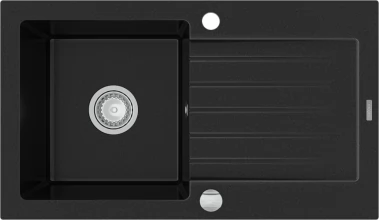 MEXEN - Pablo granitový dřez 1 s odkapávačem 752x436 mm, černá 6510751010-77