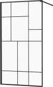 MEXEN/S - KIOTO Sprchová zástěna WALK-IN 110x200 cm 8 mm, černá, černý vzor 2 800-110-101-70-78