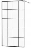 MEXEN/S - KIOTO Sprchová zástěna WALK-IN 140x200 cm 8 mm, chrom, černý vzor 1 800-140-101-01-77