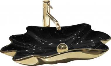 REA - Umyvadlo na desku Infinity Black Gold+zátka (perla) REA-U3402