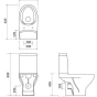 CERSANIT - WC KOMBI MODUO 43 cm 671  011 3/5 CLEAN ON, SEDÁTKO SLIM DUROPLAST-SOFT CLOSE K116-032