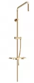 MEXEN - Sprchová souprava T, hladká hadice 150cm, mýdlenka, růžové zlato 79393-60