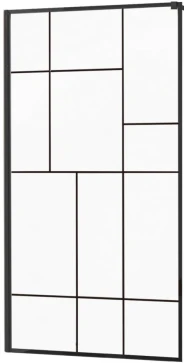 MEXEN - KIOTO walk-in 80x200 cm 8mm černé vzor -2 samostatné sklo 800-080-000-00-78