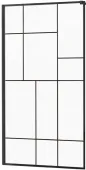 MEXEN - KIOTO walk-in 80x200 cm 8mm černé vzor -2 samostatné sklo 800-080-000-00-78
