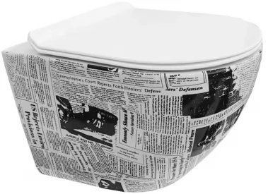 MEXEN - Lena Závěsná WC mísa včetně sedátka s slow-slim, z duroplastu, bílé se vzorem 30224099