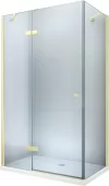 MEXEN/S - Roma sprchový kout otevírací 120x70, sklo transparent, zlatá + vanička 854-120-070-50-00-4010