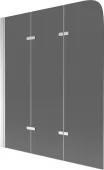 MEXEN - Felix vanová zástěna trojkřídlá 120x140 cm, grafit, chrom 890-120-003-01-40