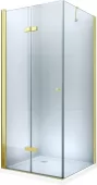 MEXEN/S - Lima sprchový kout zalamovací 80x100, sklo transparent, zlatá + vanička 856-080-100-50-00-4010