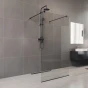 Mereo Sprchová stěna WALK IN, Novea, 90 x 200 cm, Black ALU, sklo Čiré (CK10602HB)