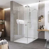 Mereo Sprchový kout, Novea, obdélník, 80x120 cm, chrom ALU, sklo Čiré, dveře levé a pevný díl (CK10117ZL)