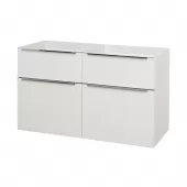 Mailo, koupelnová skříňka 121 cm, bílá, chrom madlo (CN513S)