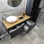 Mailo, koupelnová skříňka s keramickým umyvadlem 121 cm, bílá, chrom madlo (CN518)