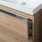 Mereo Mailo, koupelnová skříňka s umyvadlem z litého mramoru 101 cm, dub Riviera, chrom madlo (CN527M)