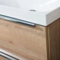 Mereo Mailo, koupelnová skříňka s umyvadlem z litého mramoru 81 cm, dub Riviera, chrom madlo (CN521M)