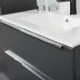 Mereo Mailo, koupelnová skříňka s umyvadlem z litého mramoru 101 cm, antracit, chrom madlo (CN532M)