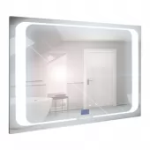 Zrcadlo závěsné s pískovaným motivem a LED osvětlením Nika LED 4/120