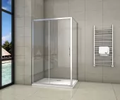 Obdélníkový sprchový kout SYMPHONY 110x80 cm s posuvnými dveřmi včetně sprchové vaničky z litého mramoru