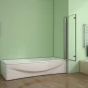 Vanová zástěna S22 100x140 - dvoudílná sklopná, čiré sklo