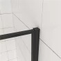 Čtvercový sprchový kout BLACK SAFIR R101, 100x100 cm, se dvěma jednokřídlými dveřmi s pevnou stěnou, rohový vstup 