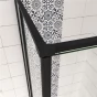 Čtvercový sprchový kout BLACK SAFIR R22, 120x120, se dvěma jednokřídlými dveřmi s pevnou stěnou, rohový vstup