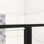 Čtvercový sprchový kout BLACK SAFIR R909, 90x90, se dvěma jednokřídlými dveřmi s pevnou stěnou, rohový vstup