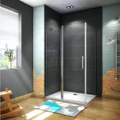 Čtvercový sprchový kout MELODY B5 90x90 s jednokřídlými dveřmi s pevnou stěnou