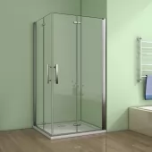 Čtvercový sprchový kout MELODY R808, 80x80 cm se zalamovacími dveřmi včetně sprchové vaničky z litého mramoru