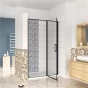 Sprchové dveře BLACK SAFIR B5 90, jednokřídlé s pevnou stěnou 89-91 x 185 
