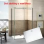 Sprchový kout DIAMOND 100x80 L/P varianta včetně sprchové vaničky z litého mramoru