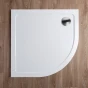 THOR Sprchová vanička z litého mramoru, čtvrtkruh, R550 90x90x3