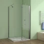 Obdélníkový sprchový kout MELODY B8 90x100 se zalamovacími dveřmi včetně sprchové vaničky z litého mramoru