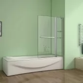 Vanová zástěna s pevnou stěnou V2 100, čiré sklo