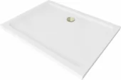 MEXEN/S - Flat sprchová vanička obdélníková slim 110 x 100, bílá + zlatý sifon 40101011G