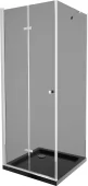 MEXEN/S - Lima sprchový kout zalamovací dveře 80 x 80, grafit, chrom + Flat černá vanička se sifonem 856-080-080-01-40-4070