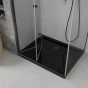 MEXEN/S - Lima sprchový kout zalamovací dveře 80 x 100, transparent, černý + Flat černá vanička se sifonem 856-080-100-70-00-4070B