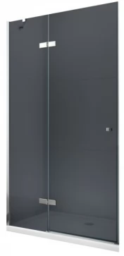 MEXEN - ROMA křídlové dveře 80x190 cm 6mm, chrom, grafit se stěnovým profilem 854-080-000-01-40