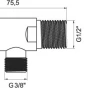 Rohový ventil keramický s krytkou a kovovou pákou 1/2x3/8 (Z295-BL)
