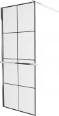 MEXEN/S - KIOTO Sprchová zástěna WALK-IN s poličkou a držákem ručníků 70 x 200, transparent/černá 8 mm, chrom 800-070-121-01-77