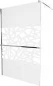 MEXEN/S - KIOTO Sprchová zástěna WALK-IN s poličkou a držákem ručníků 70 x 200, transparent/bílý dekor 8 mm, chrom 800-070-121-01-85