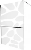 MEXEN/S - KIOTO Sprchová zástěna WALK-IN s poličkou a držákem ručníků 80 x 200, bílý dekor 8 mm, chrom 800-080-121-01-97