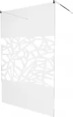 MEXEN/S - KIOTO samostatně stojící sprchová zástěna 100 x 200, transparent/bílá vzor 8 mm, chrom 800-100-002-01-85