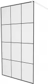 MEXEN/S - KIOTO Sprchová zástěna WALK-IN 100 x 200, transparent/černý vzor 8 mm, bílá 800-100-101-20-77