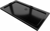 MEXEN/S - Flat sprchová vanička obdélníková slim 130 x 70, černá + černý sifon 40707013B