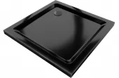 MEXEN/S - Flat sprchová vanička čtvercová slim 70 x 70, černá + černý sifon 40707070B